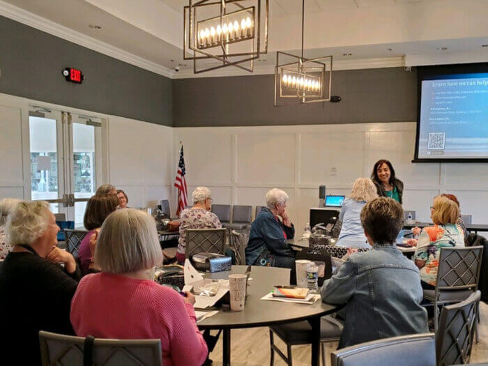 Stephanie Carreras presents Signet's services for women at the seminar in Spring Hill, TN