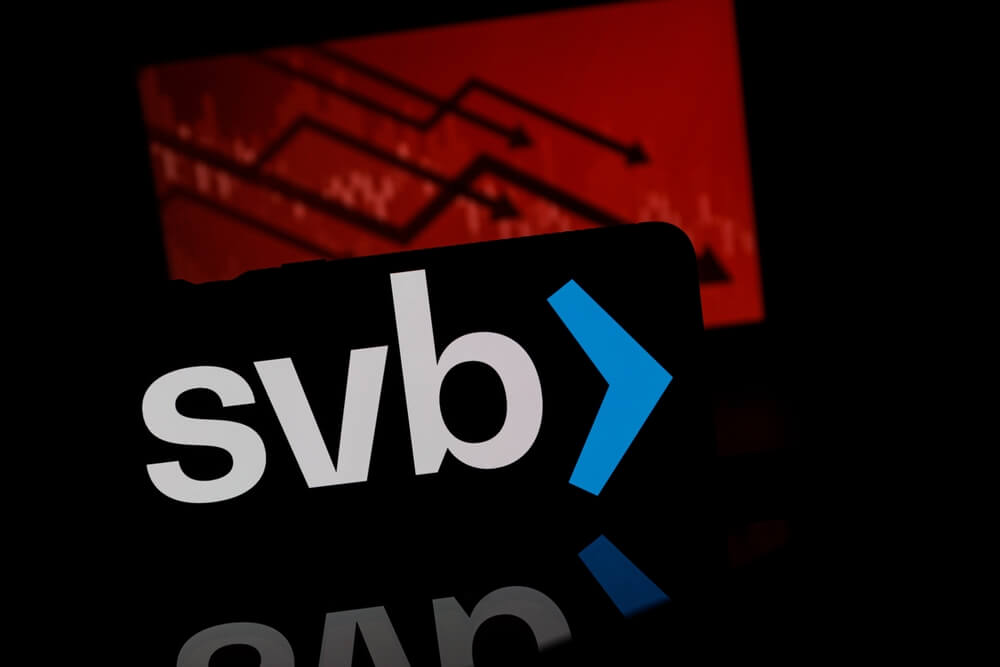 Silicon Valley Bank logo in red background