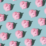 Multiple piggy banks as an illustration of having too much cash